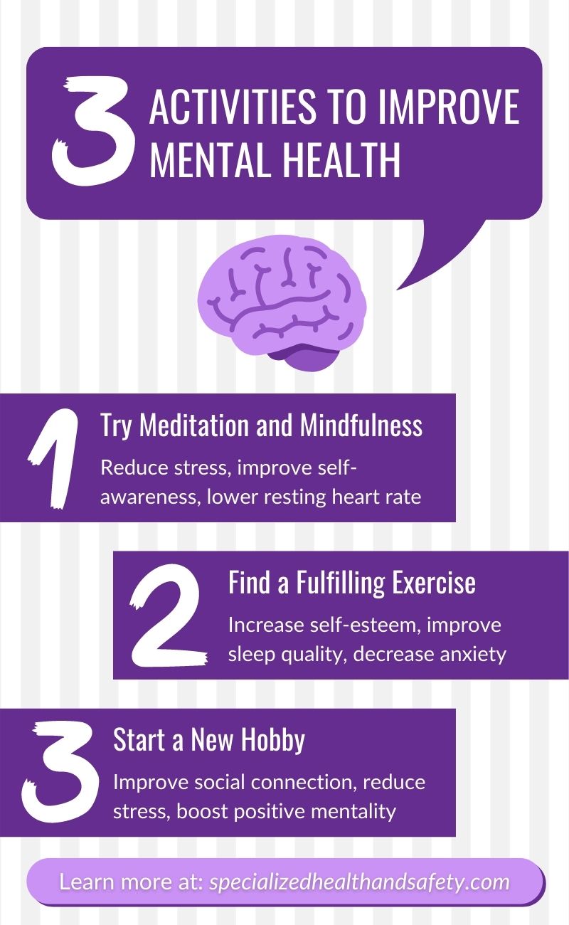 activities to boost mental health infographic